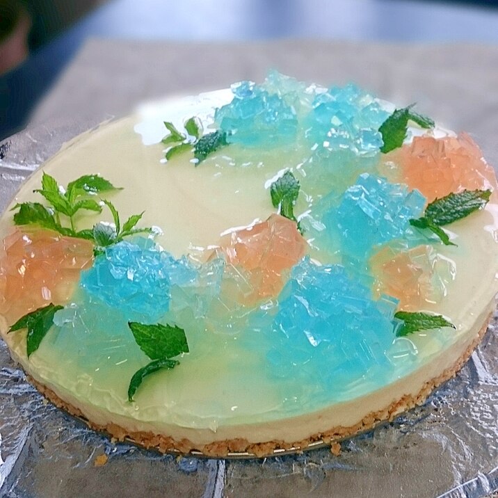 紫陽花をあしらったレアチーズケーキ レシピ 作り方 By しゅんたい丸 楽天レシピ 紫陽花をあしらったレアチーズケーキ レシピ 作り方 By しゅんたい丸 楽天レシピ